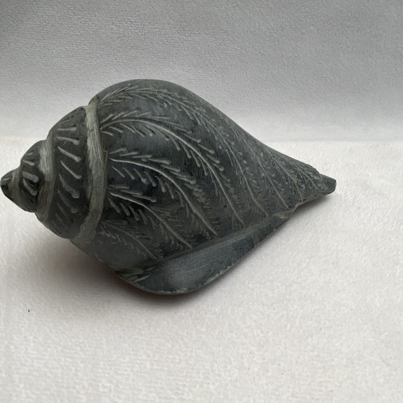 Soapstone Hand Carved Seashell Paperweight Beach Decor