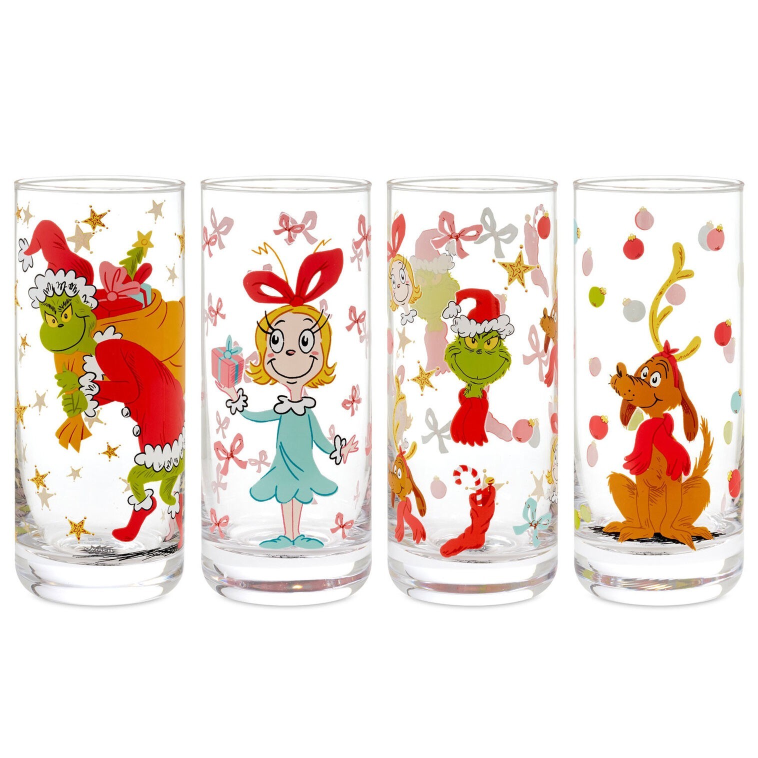 Hallmark 2025 How the Grinch Stole Christmas Drinking Glasses Set of 4 in Box