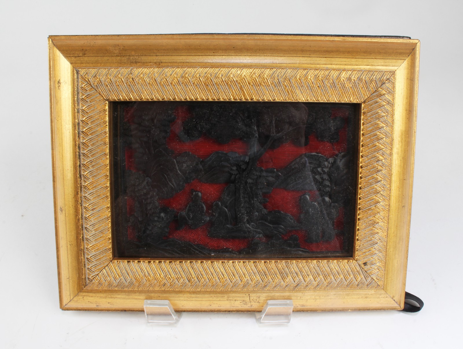 An Old Framed Lacquered Ornament