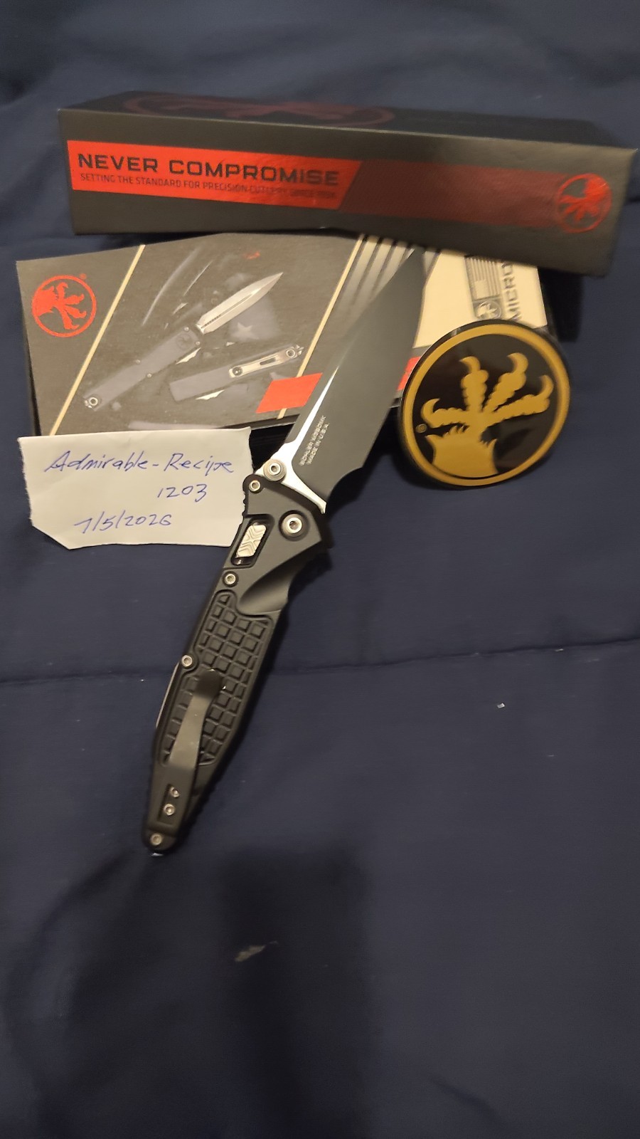 Microtech Socom Aluminum Frag Handles & S/E Black M390MK w/ Lynch NW Pocket Clip