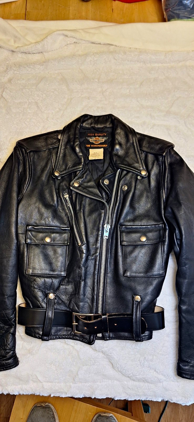 RARE 1950s Vintage Harley Davidson Cycle Queen Leather Jacket Women's