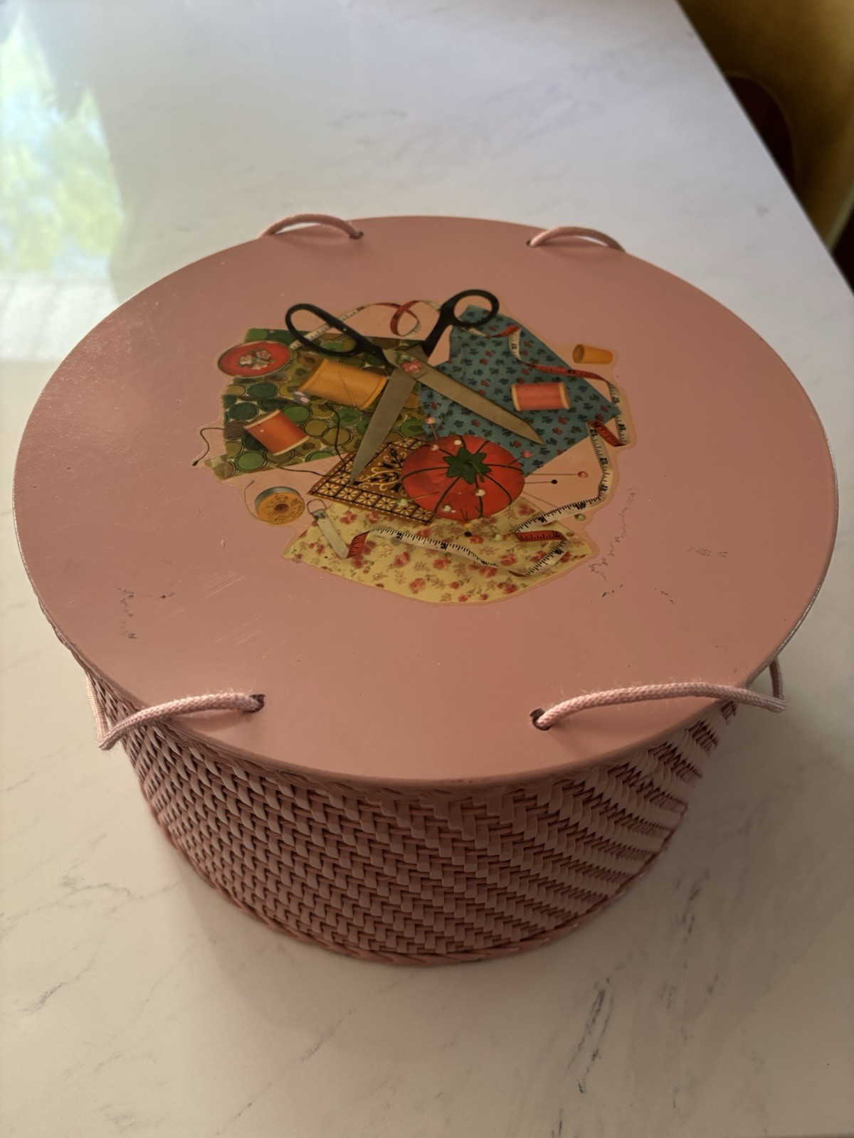Vtg Princess Sewing Basket Woven Wicker Style Algonquin IL 12\