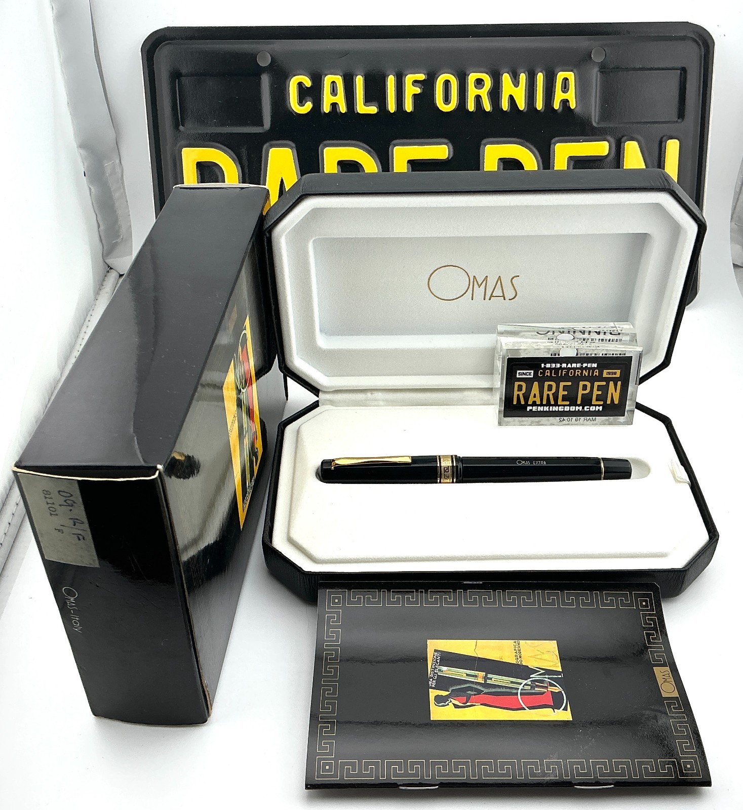 Vintage OMAS MILORD EXTRA Fountain Pen BLACK 14K F Flex nib NEAR MINT Boxed
