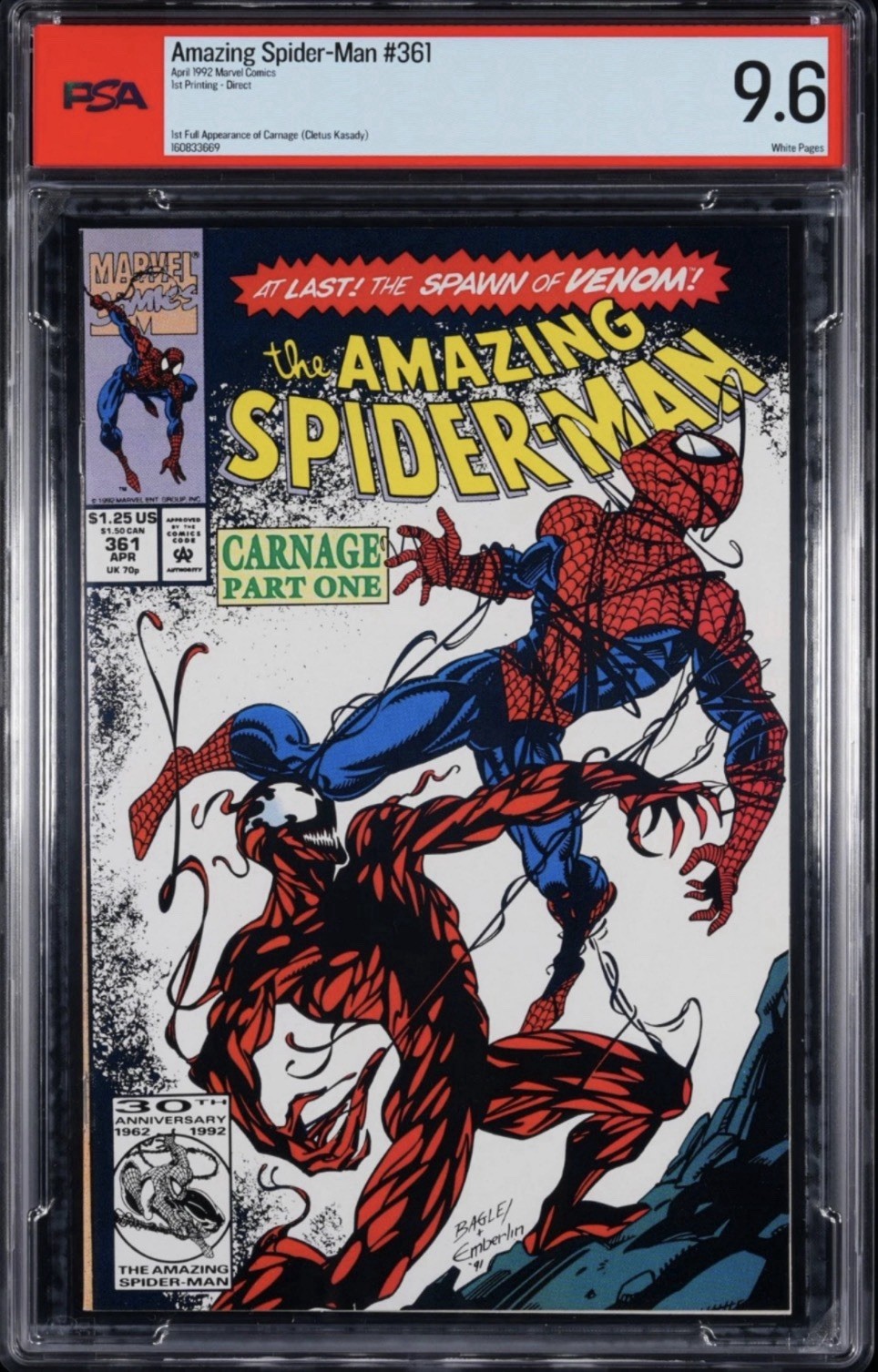 Amazing Spider-Man #361 PSA 9.6 - 1st Printing - 1st Full Appearance Of Carnage