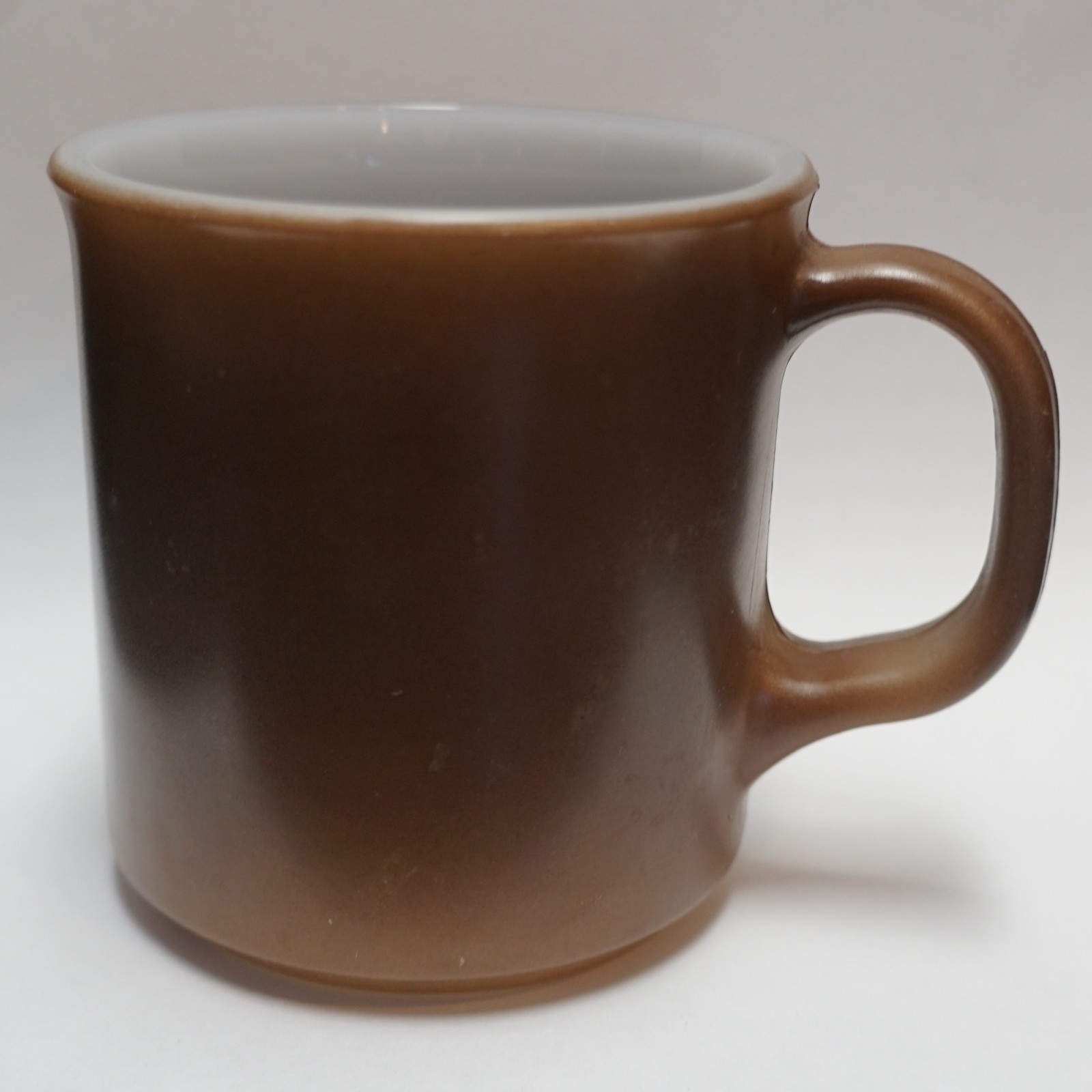Anchor Hocking Oven Proof Brown Fired On Milk Glass Mug