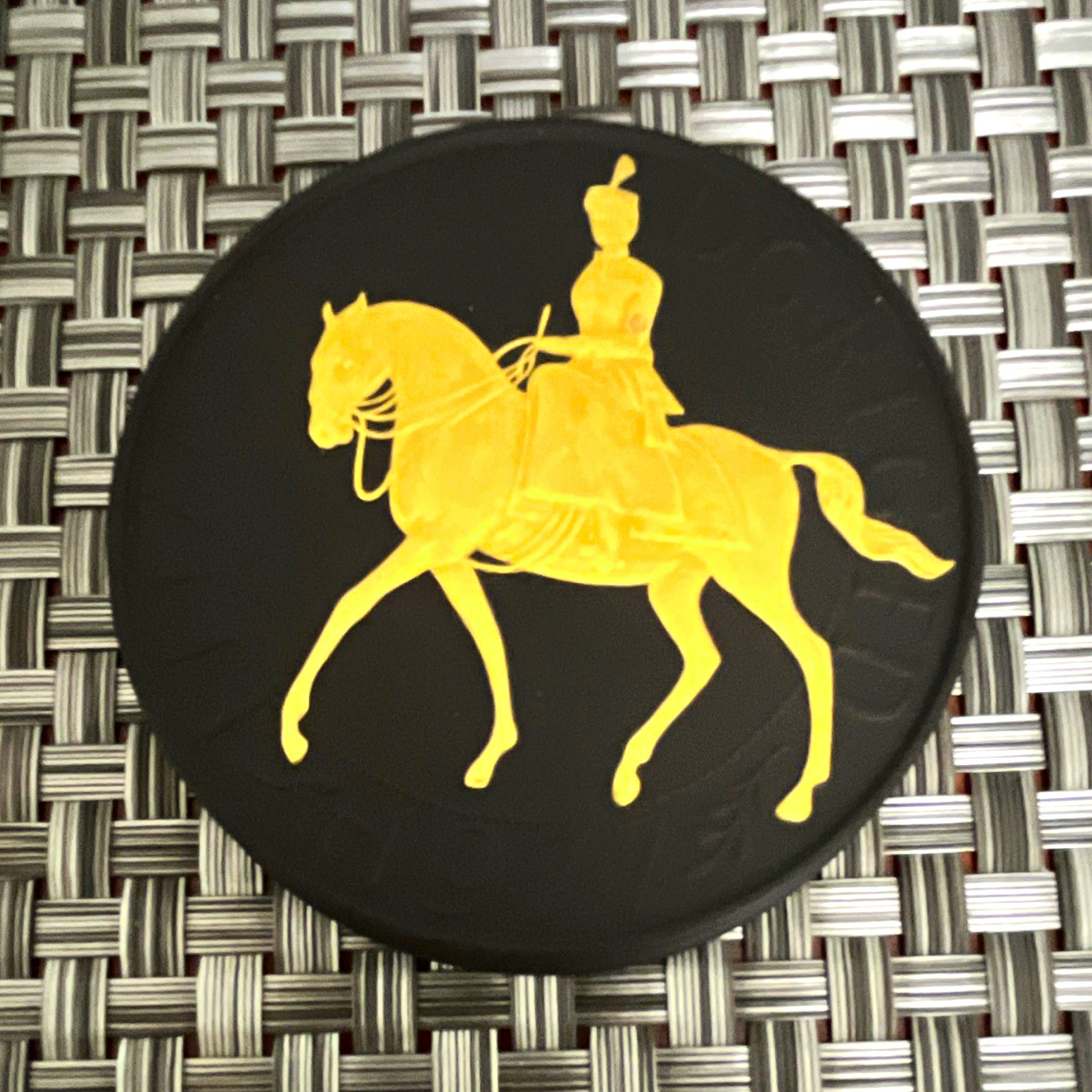 Black & Gold Queen Eliz II Commemorative Collector Piece, 3”  x 1/2” , Wedgwood