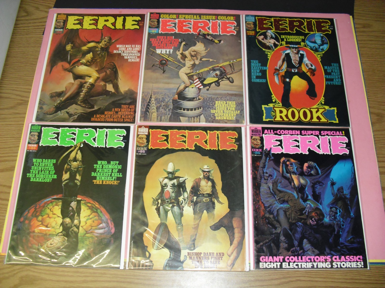 Lot of 6 Warren Eerie Magazine run #80 81 82 84 85 & 86 all around VF 1976 230