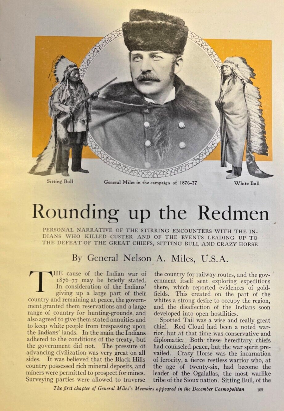 1911 General Nelson A. Miles Rounding Up the Red Men Illustrated