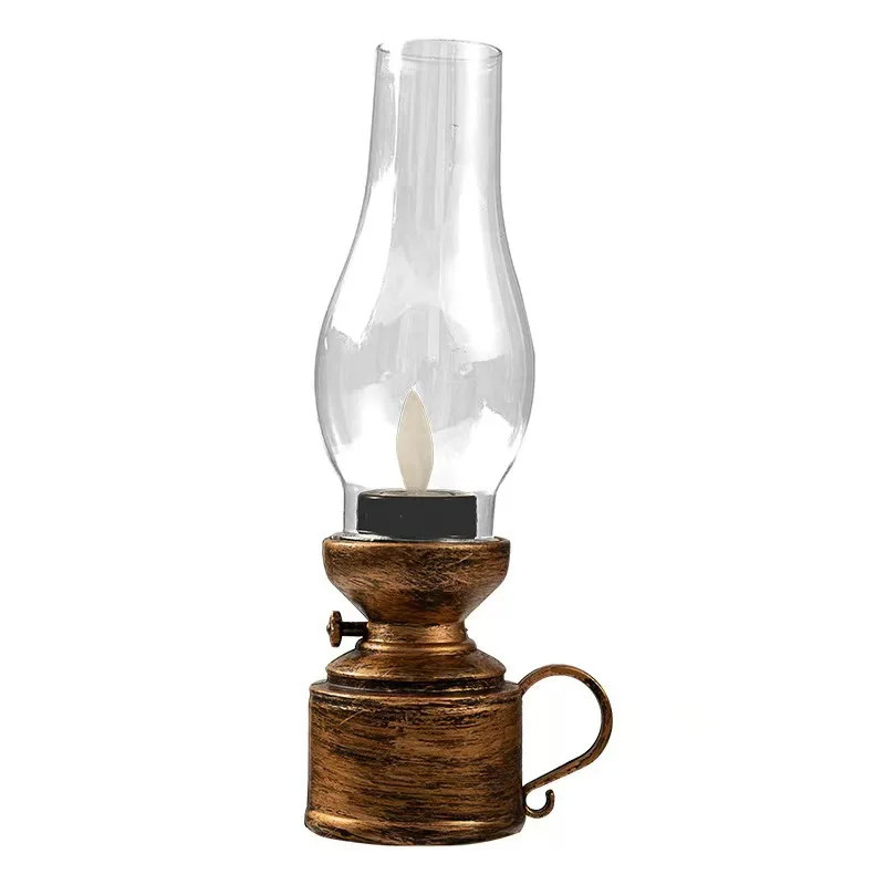 Vintage Retro Design LED Hanging Lantern Battery Operated Decorative Oil Lamp St