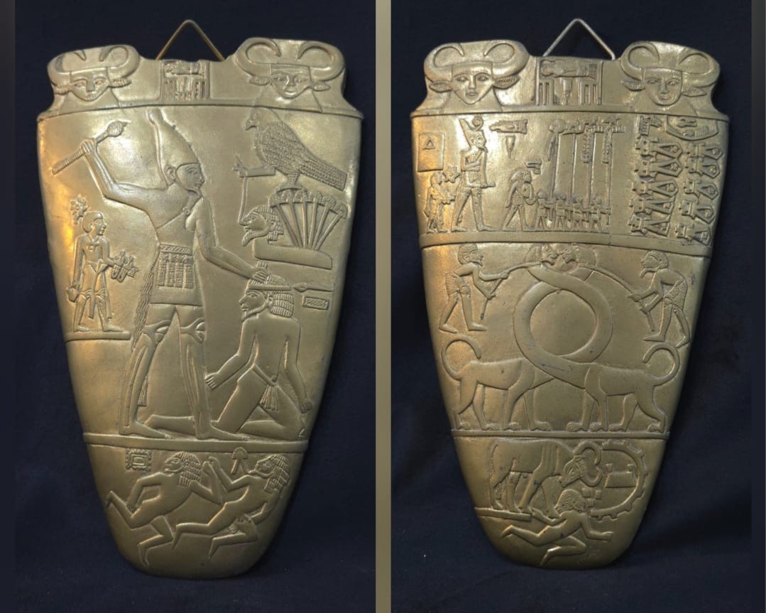 Authentic Ancient Egyptian Antiques Narmer Palette Relief Double Sided Egypt BC