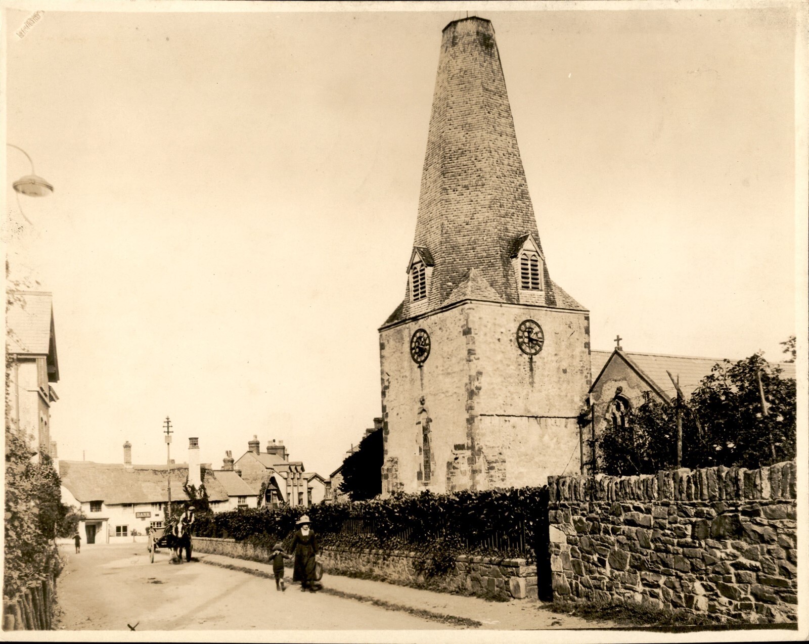 GA217 Approx. 1920s Original Photo CHURCH OF ST DUBRICIUS IN PORLOCK ENGLAND