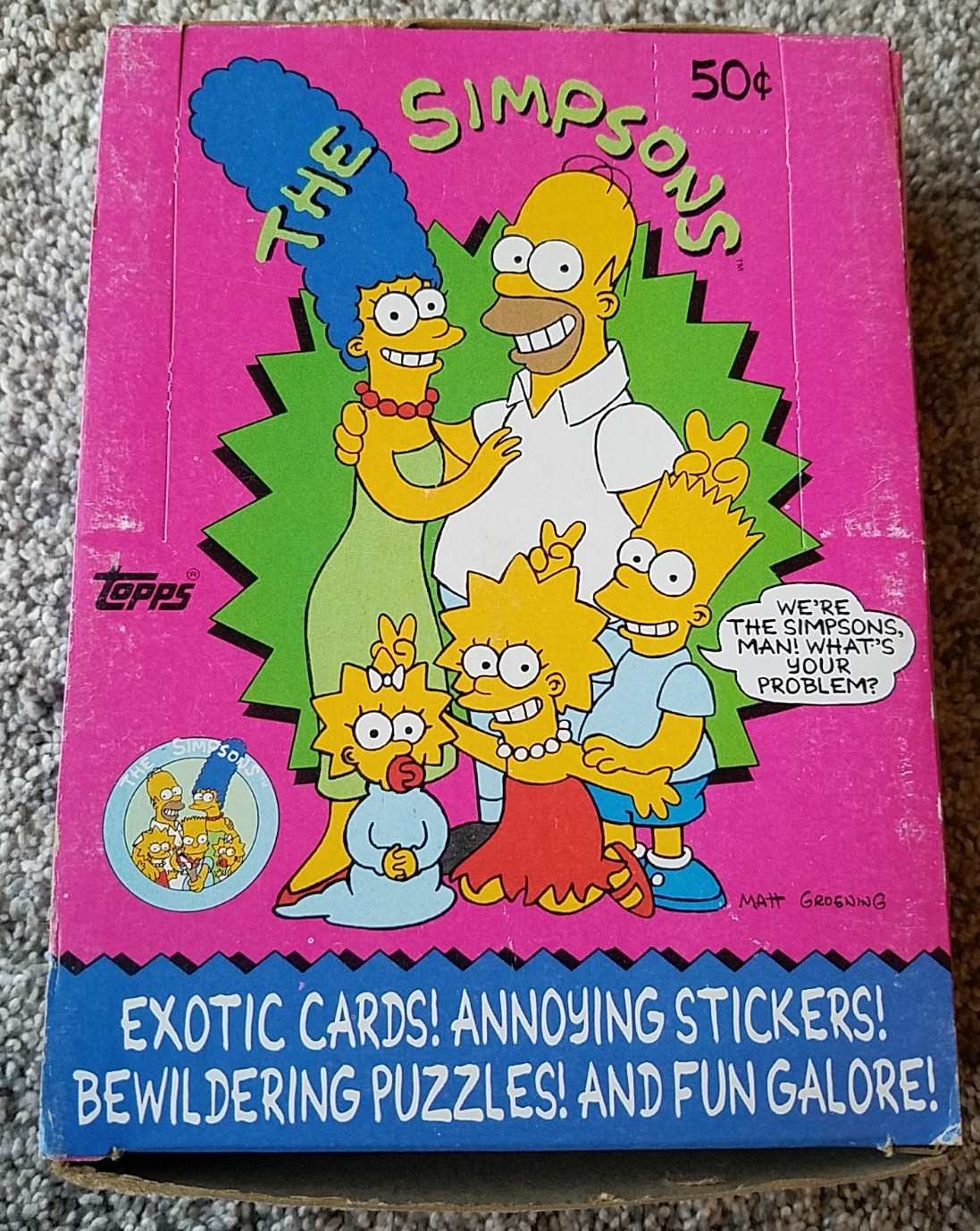 1990 Topps The Simpsons 36 x Wax Sealed Unopened Packs Full Box NO X Bart Homer