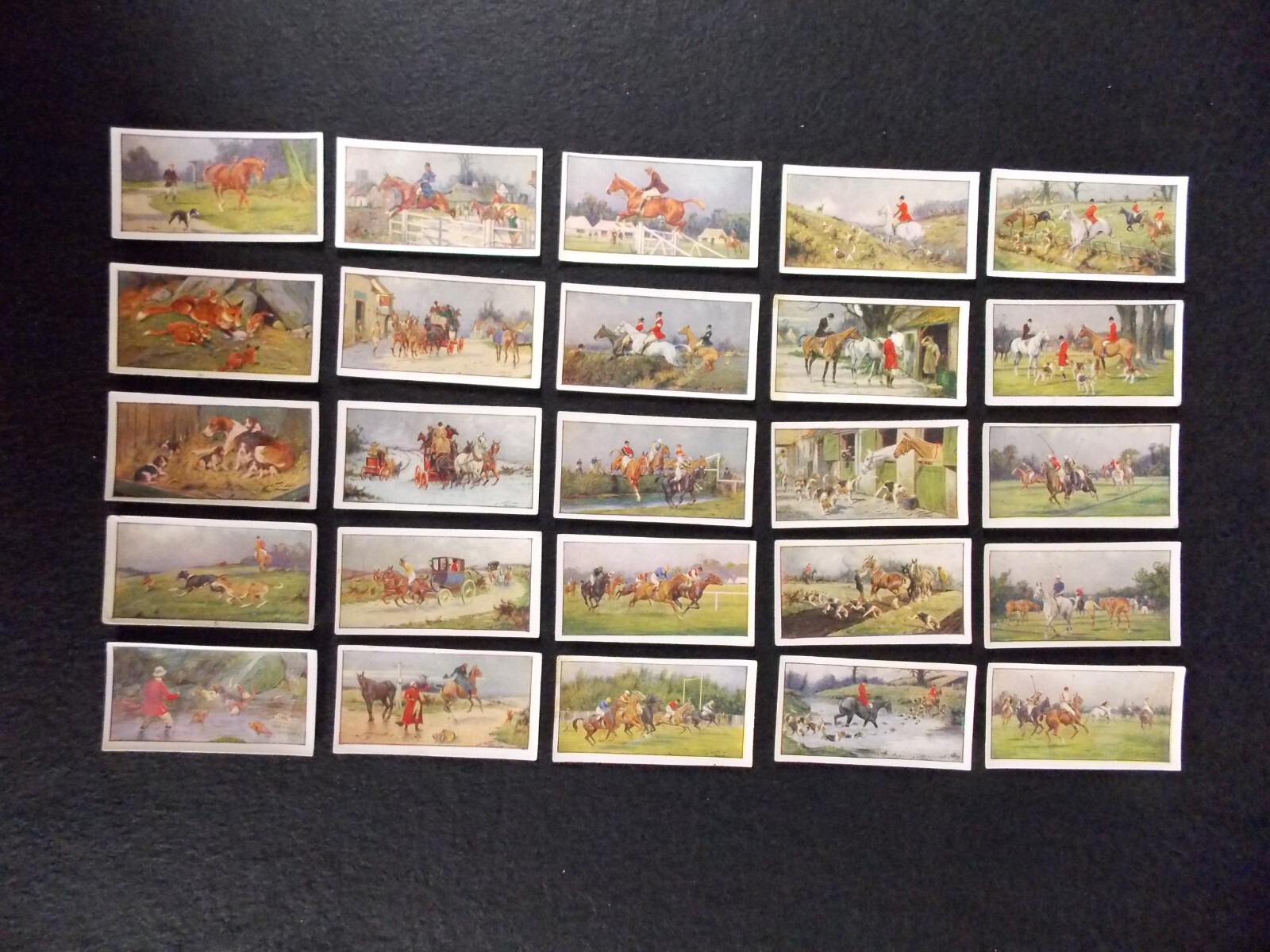 Turf Carreras Cigarette Cards Horses & Hounds 1926 Complete Set 25