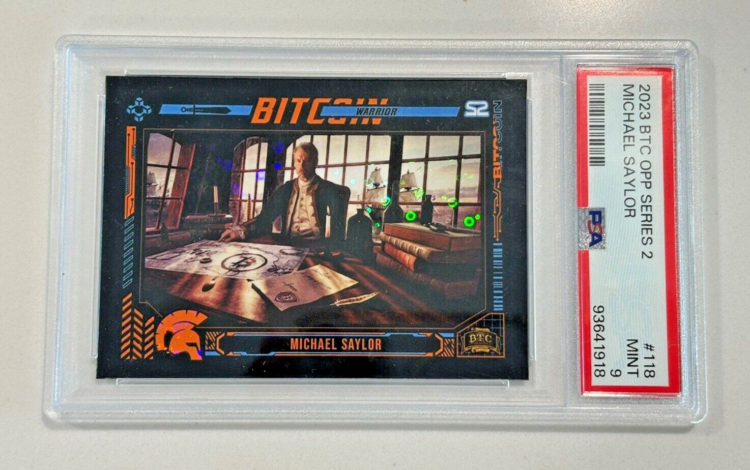 2023 Bitcoin Trading Cards S2 Michael Saylor Foil Rare /500 PSA 9