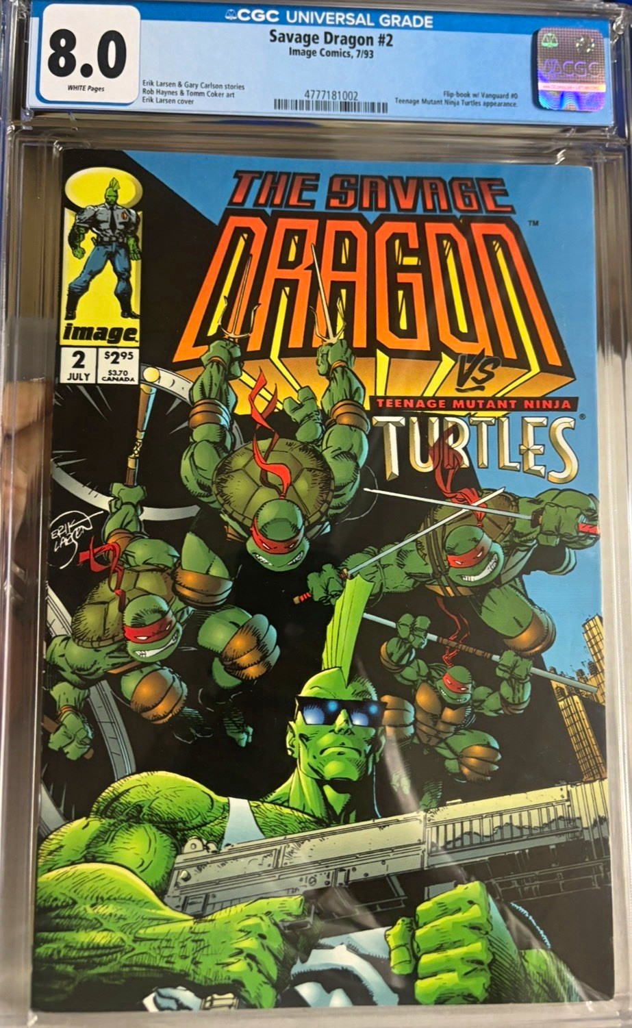 Savage Dragon #2 CGC 8.0 Erik Larsen (Image Comics 1993) Superheroes Savage Dragon #2 CGC 8.0 Erik Larsen (Image Comics 1993) Superheroes