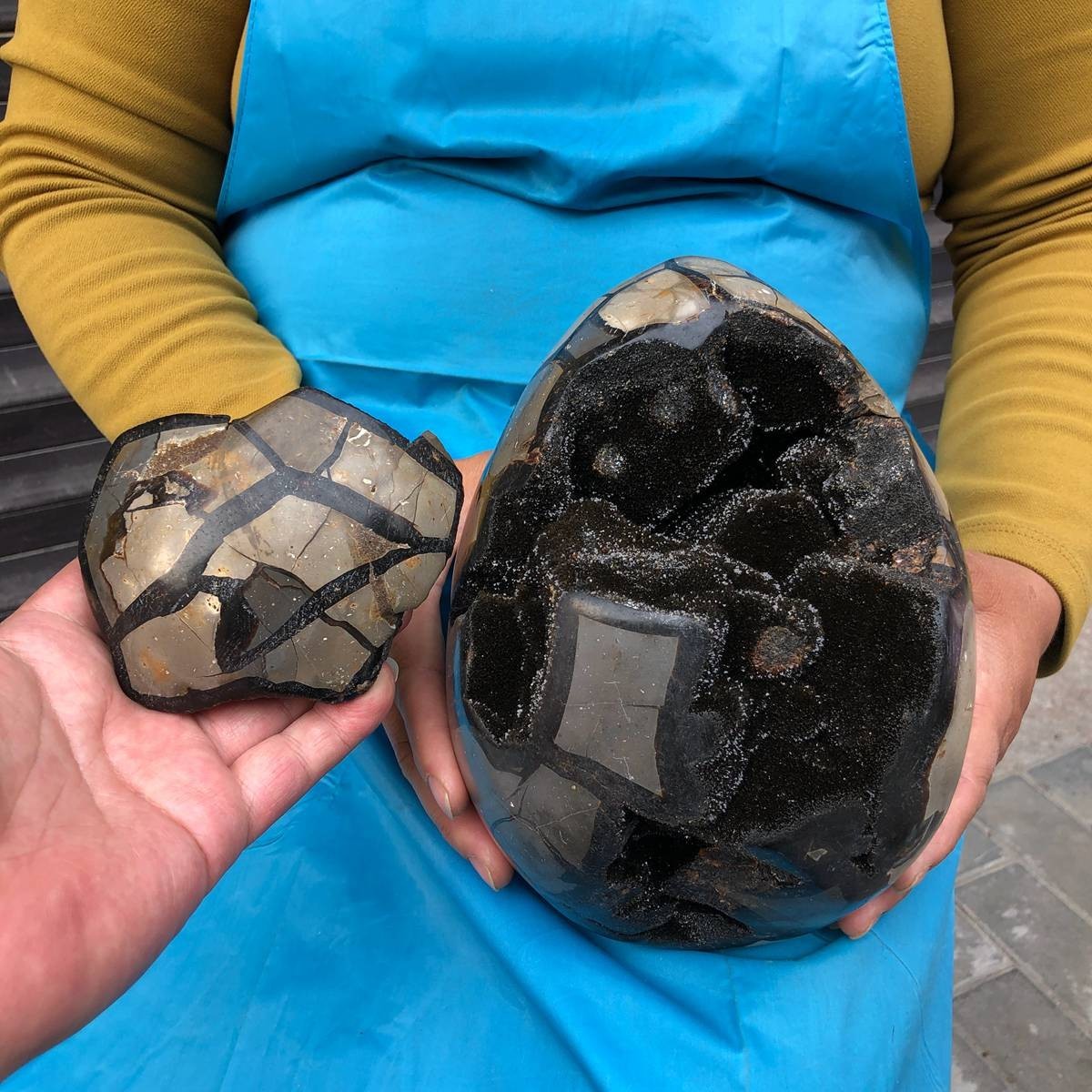 14.08LB Natural Turtle Back Hole Dragon Crystal Crack Gem Reiki Specimen Healing