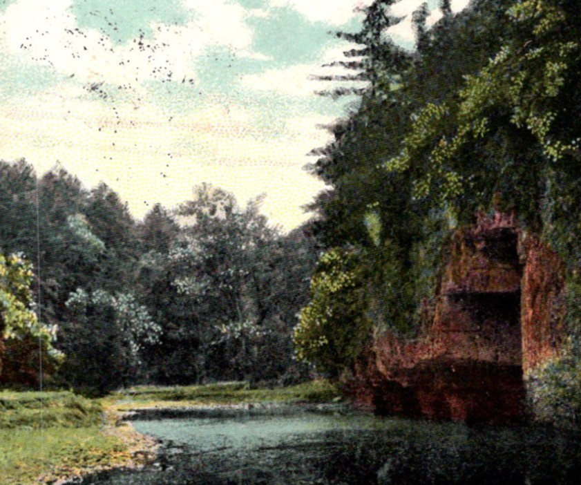 * Antique UDB Postcard River Rock Scenery Pine Creek Dixon IL Landscape c1917