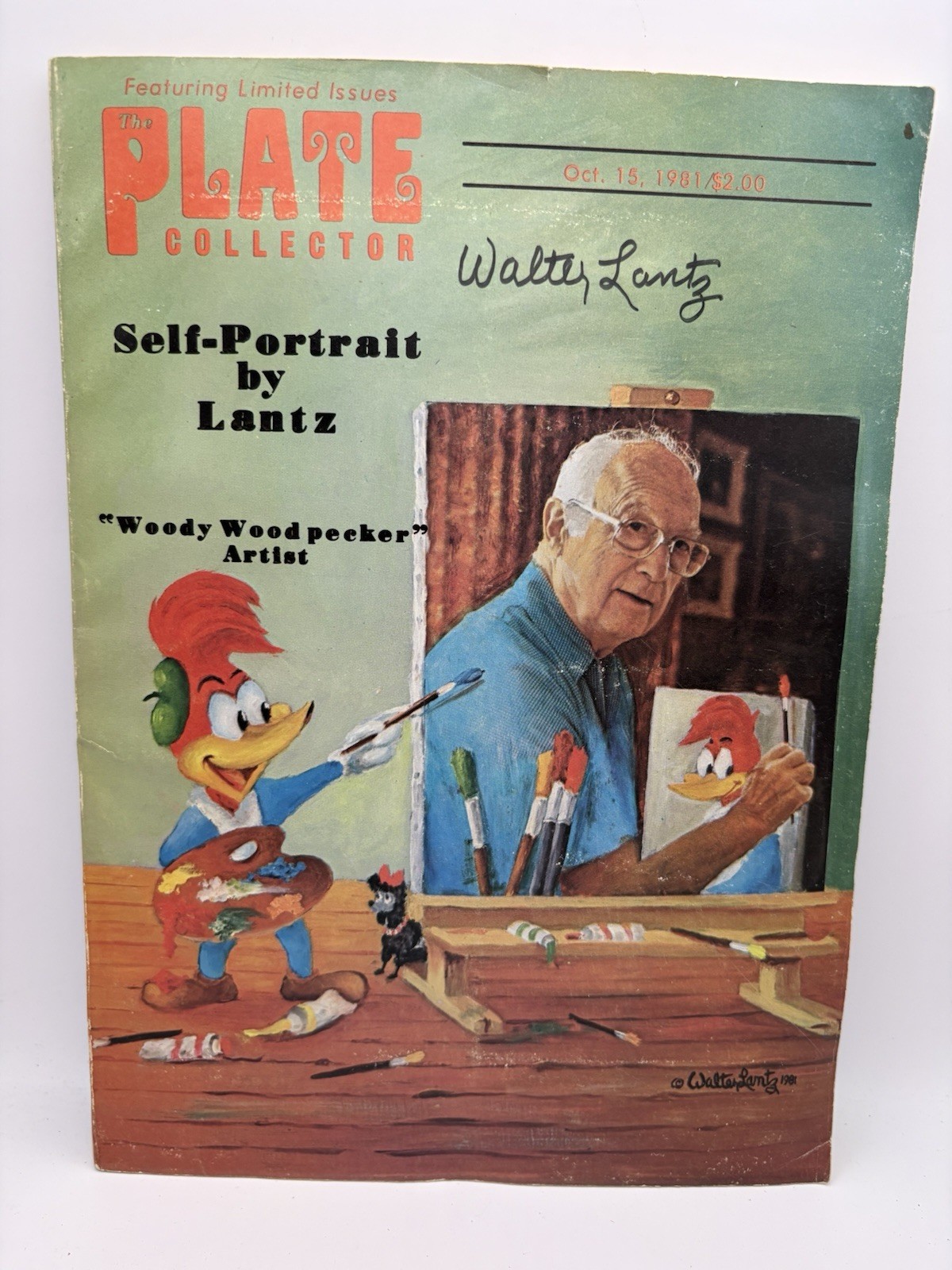 Walter Lantz Signed Magazine 1981 The Plate Collector Woody The Woodpecker