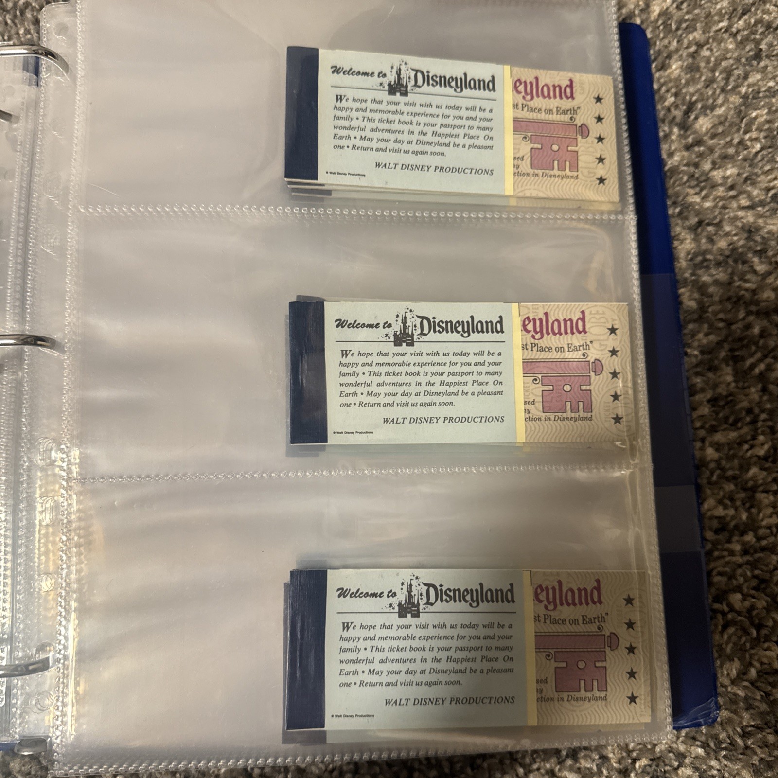 Disneyland 5 Adventures Ticket Book Courtesy Guest Lot of 4 sequential tickets