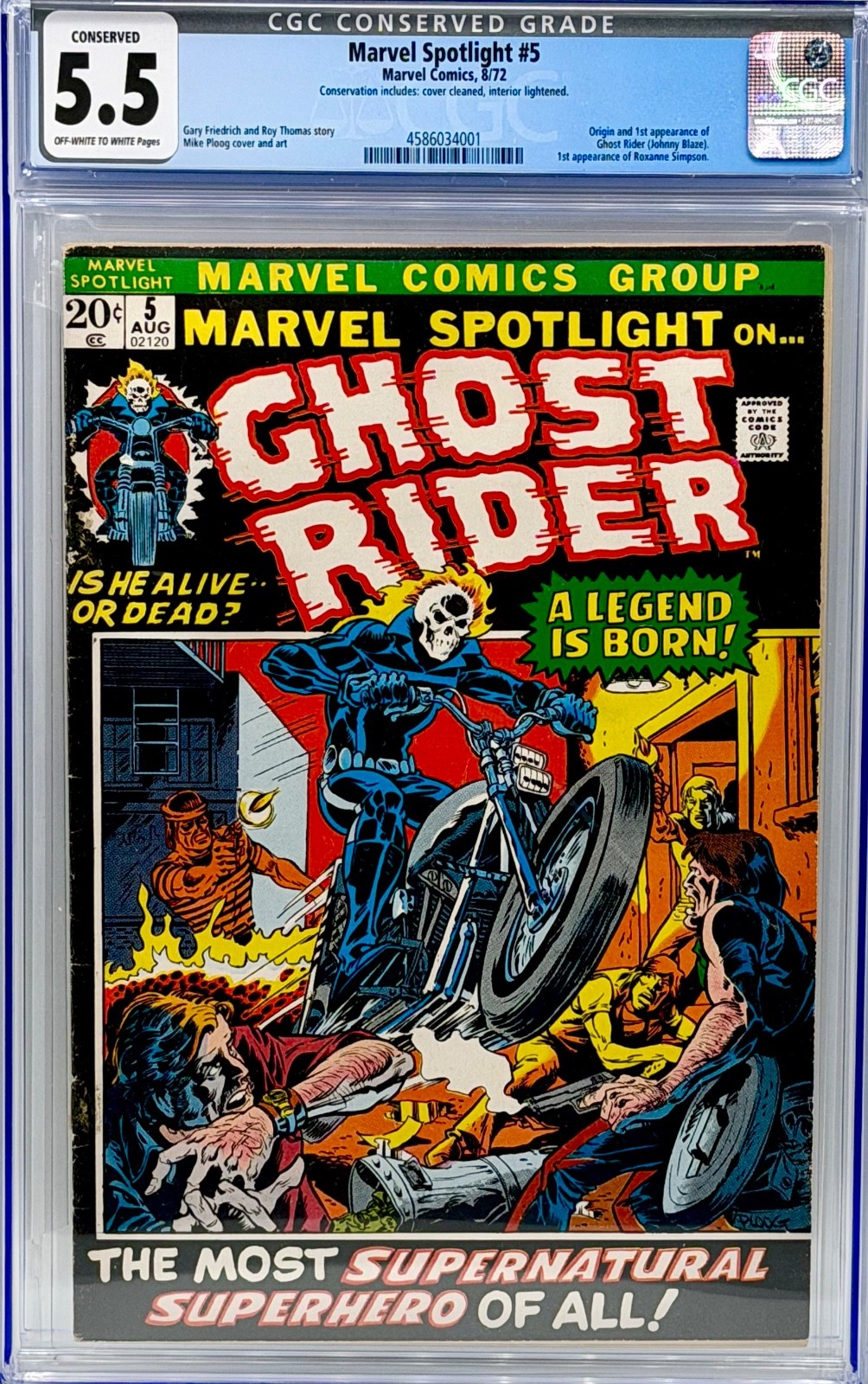 Marvel Spotlight 5 CGC 5.5 Conserved 1st Ghost Rider Johnny Blaze Deacidified
