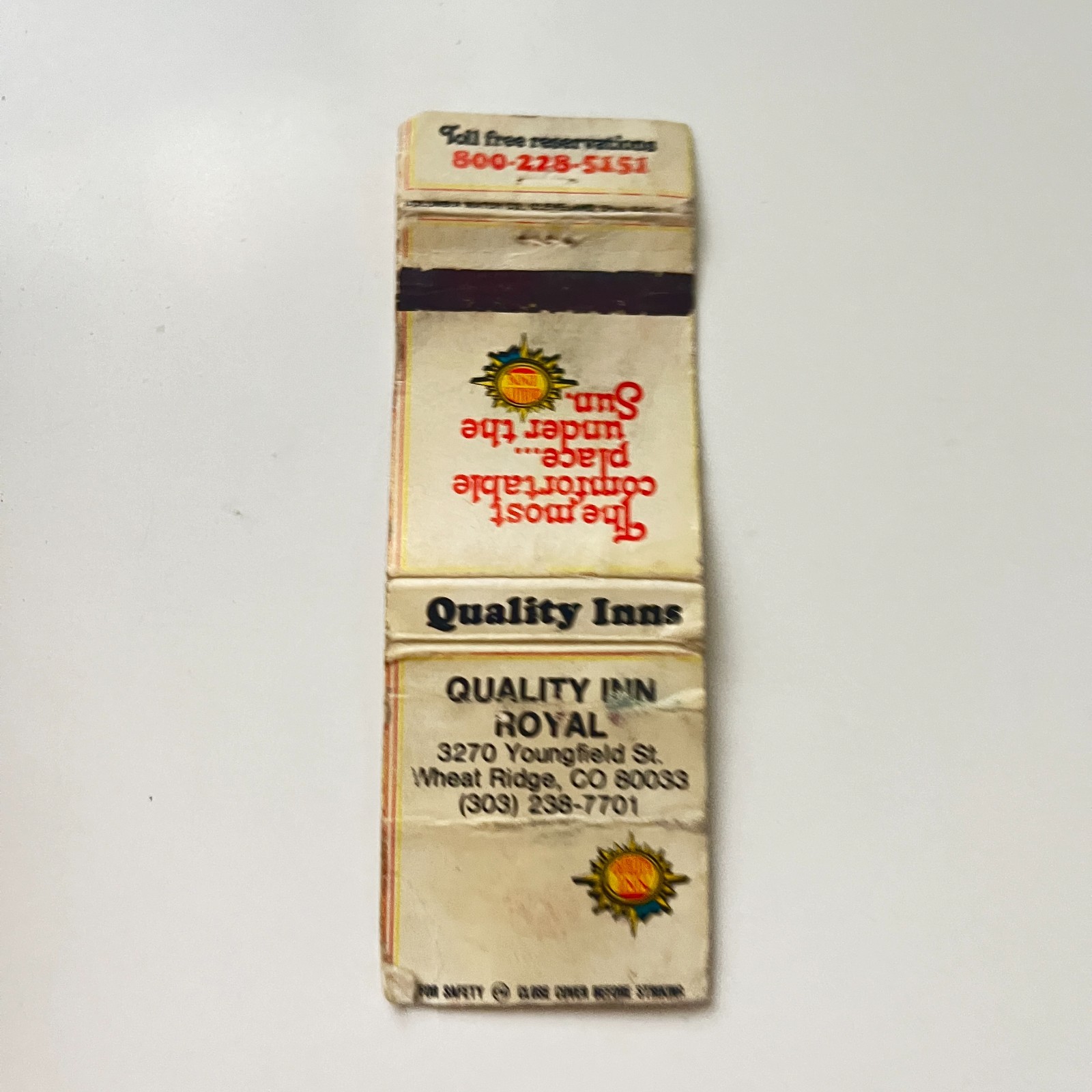 Quality Inn Royal Youngfield St Wheat Ridge CO Vintage Matchbook Cover TMB90-3