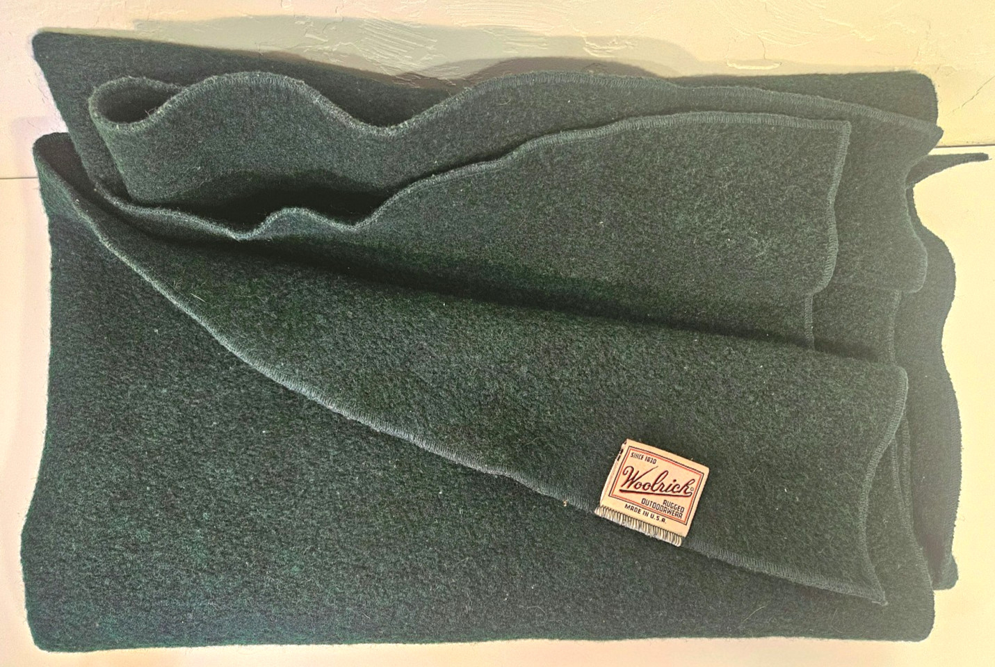 Woolrich Vintage Emerald Green Tartan  Wool Throw Blanket 55