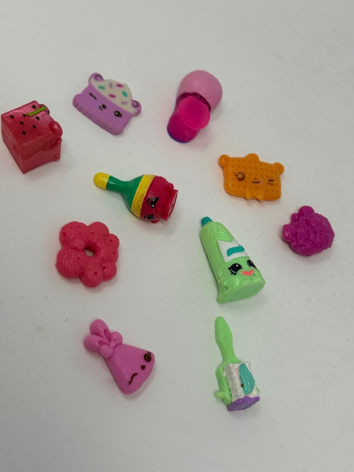 Shopkins Lot of 9 Mini Figures Collectible Toys Cupcake Waffle Toothpaste