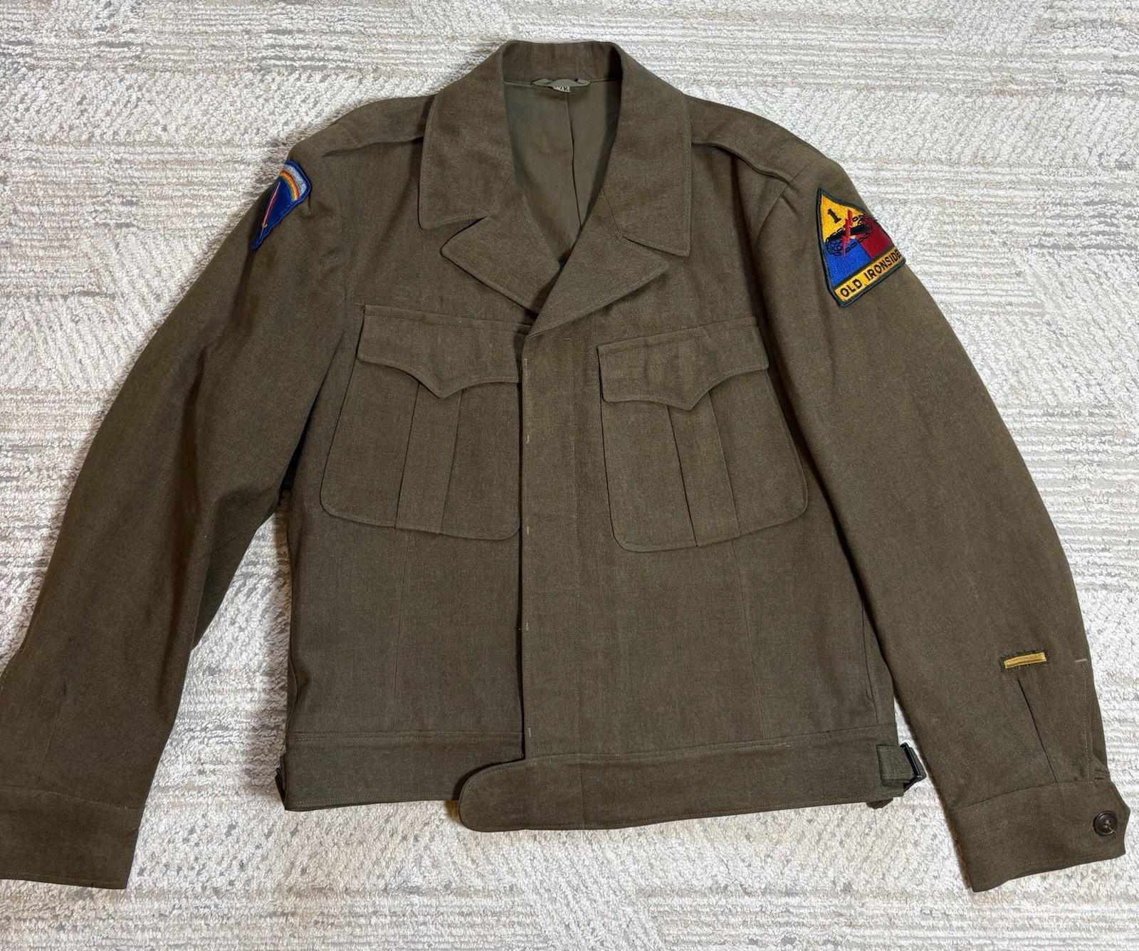 WWII US Army M1944 Ike Jacket 1946 Supreme HQ Allied Expeditionary 1st Armored