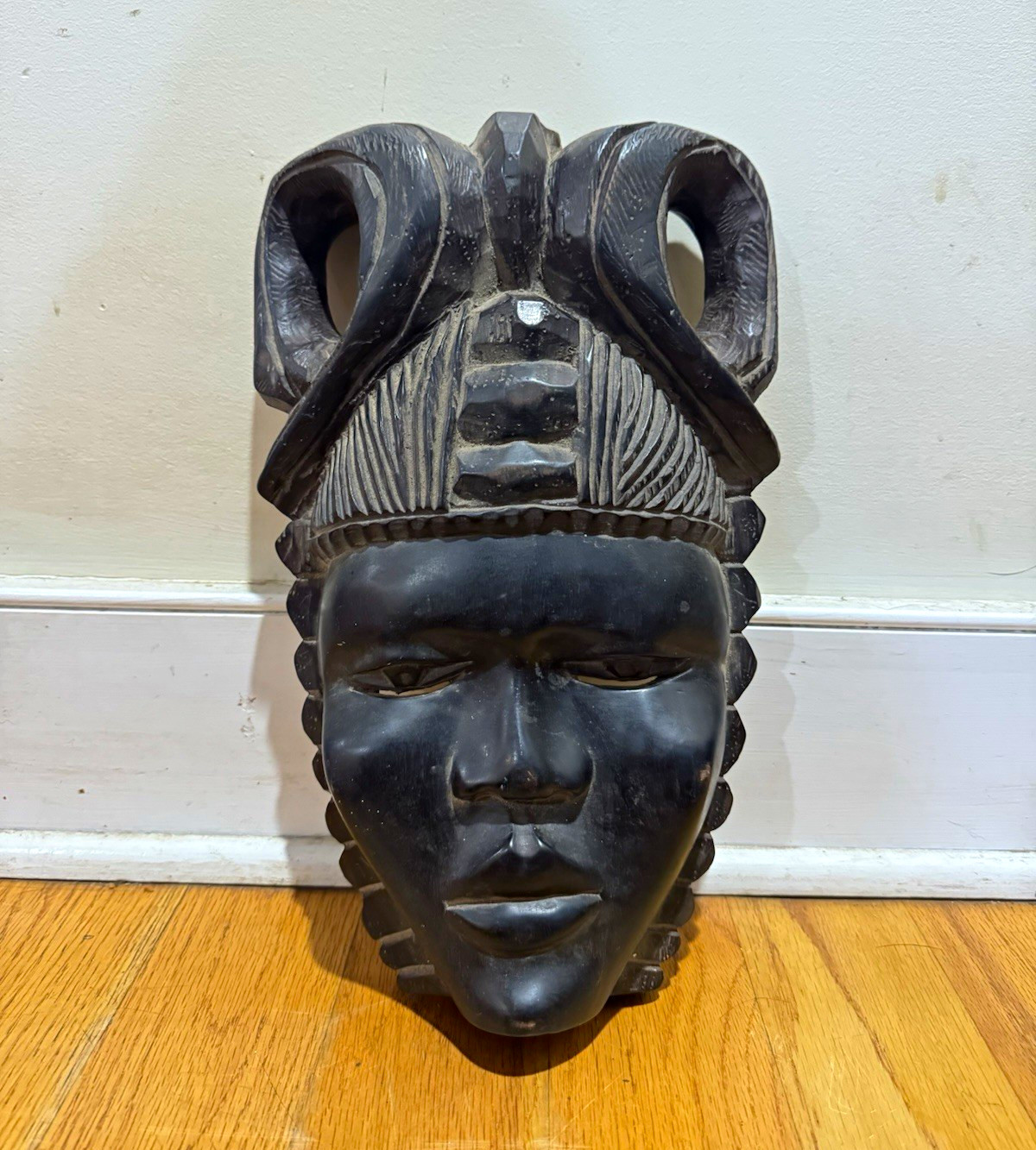 Vintage Large African Mid-Century Hand Carved Wood Wall Mask Vintage Large African Mid-Century Hand Carved Wood Wall Mask