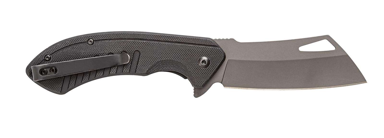 Smith\'s Rally Titanium Finish Cleaver Blade G10, Black, 51138