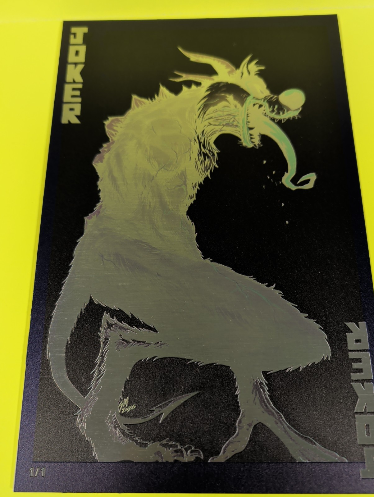 SYLVESTER ( ABSOLUTE JOKER HOMAGE)  1/1 EMBOSSED METAL ART BOOK BY SINVIKERNES 
