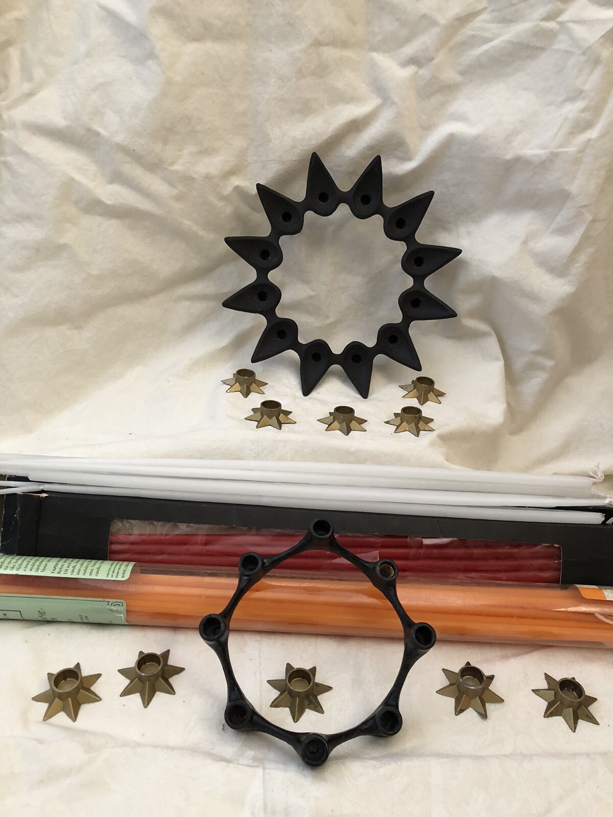 DANSK Jens Harald Quistgaard Iron Starburst Tiny Taper Holder + Candles + Bonus