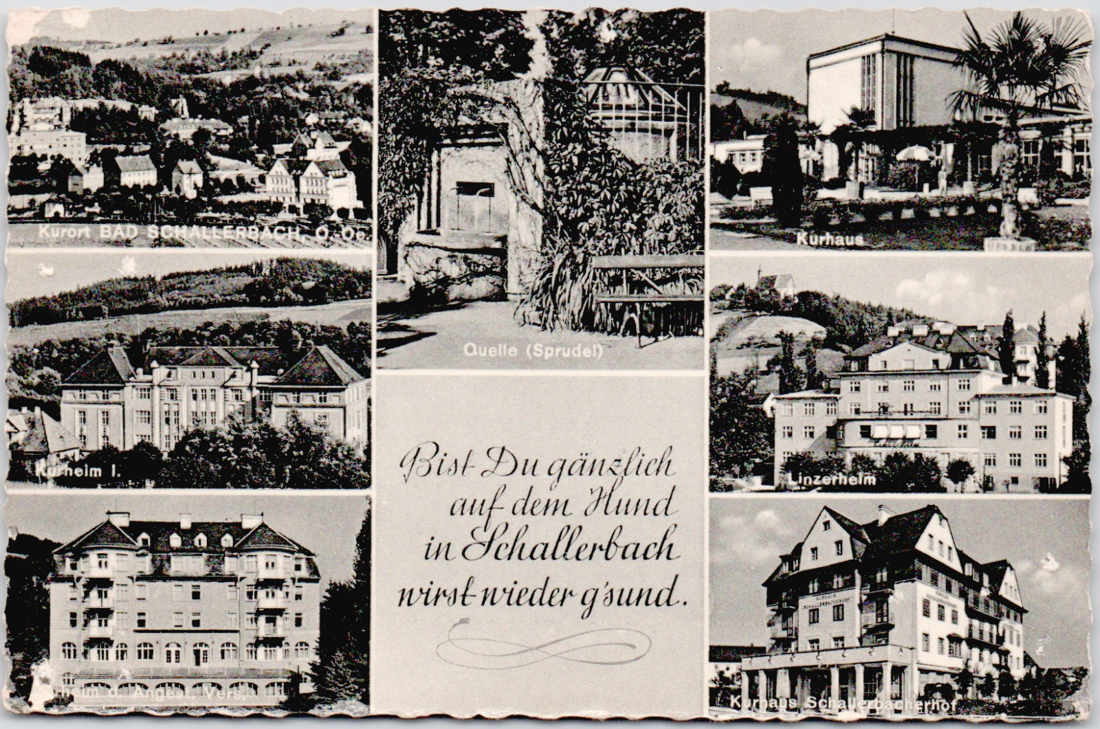 Austria Bad Schallerbach 1960s Kurhaus Hotels Springs Real Photo RPPC Postcard