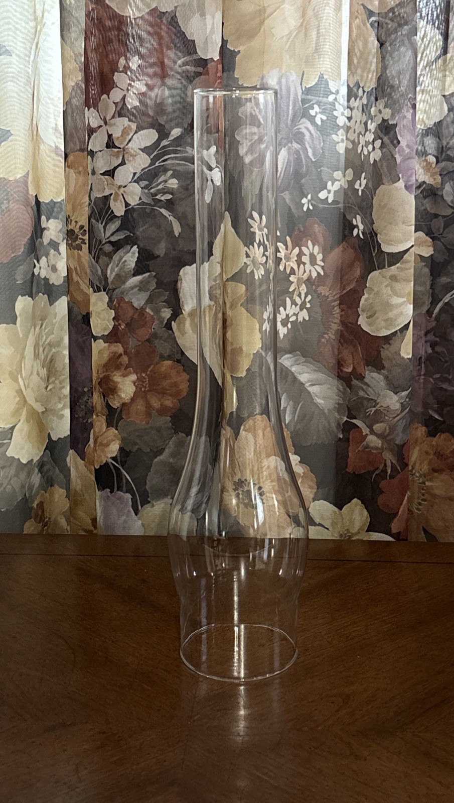 Preowned NOS For 3” Fitter x 13-1/2” Tall Clear Glass Hurricane Oil Lamp Chimney