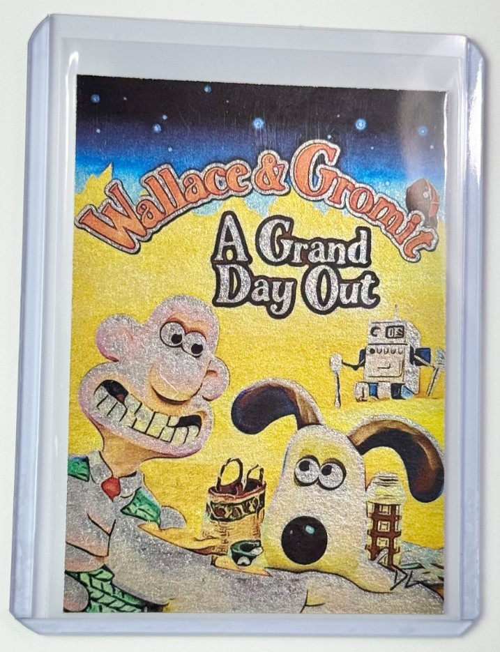 Wallace & Gromit Platinum Plated Artist Signed A Grand Day Out Trading Card 1/1