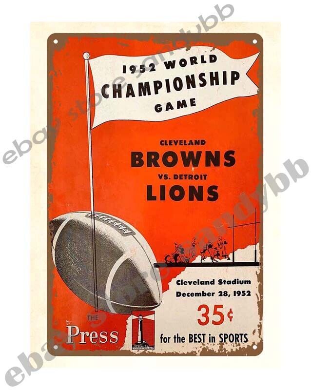 metal tin sign 1952  vs  Championship Football
