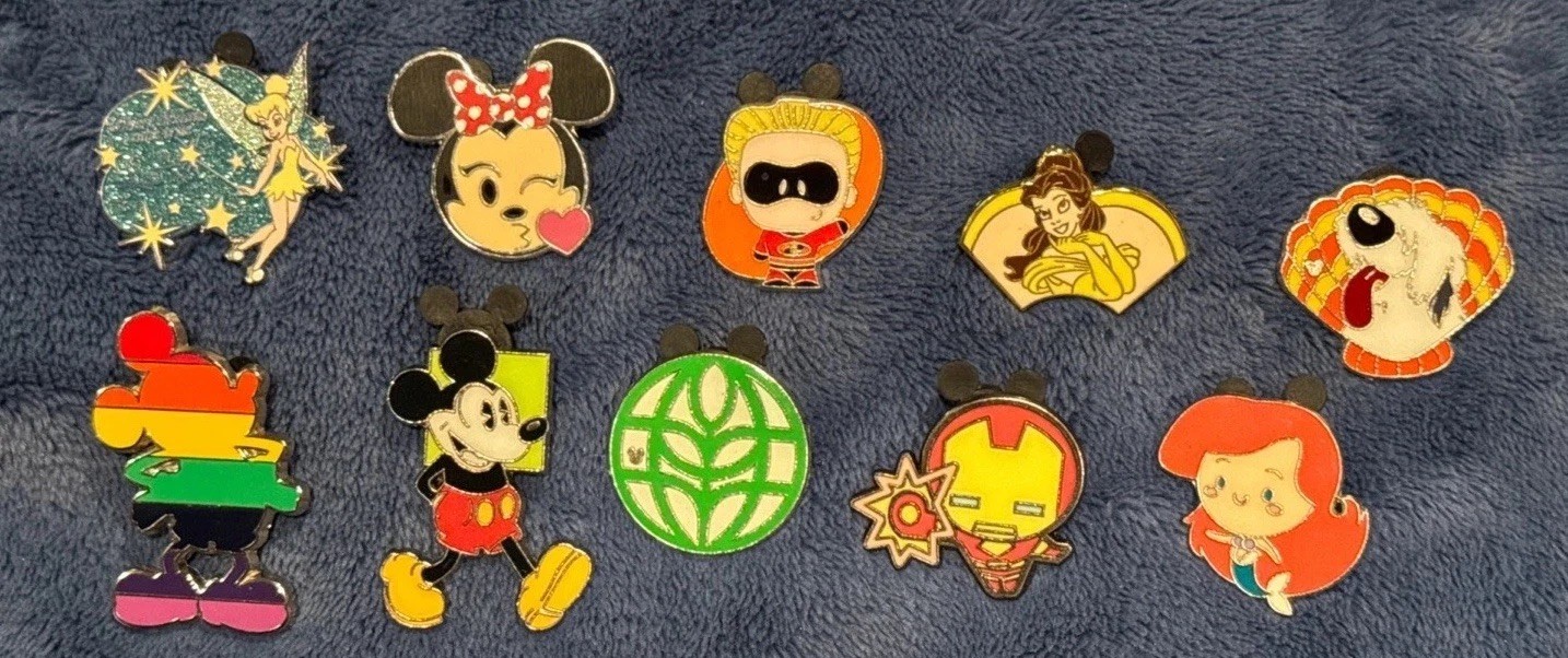 Disney Trading Pins Beginner Starter Lot (10) Mickey, Minnie, Iron Man, Epcot+VG Disney Trading Pins Beginner Starter Lot (10) Mickey, Minnie, Iron Man, Epcot+VG