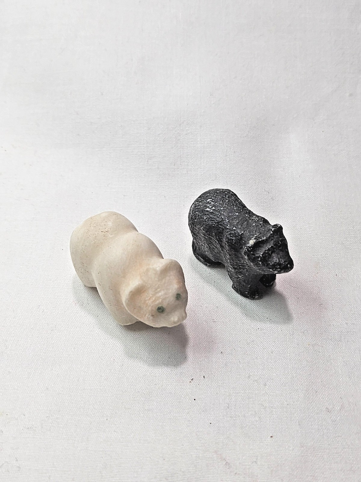Pair a Bear Stone Fetish Figures. Not Signed