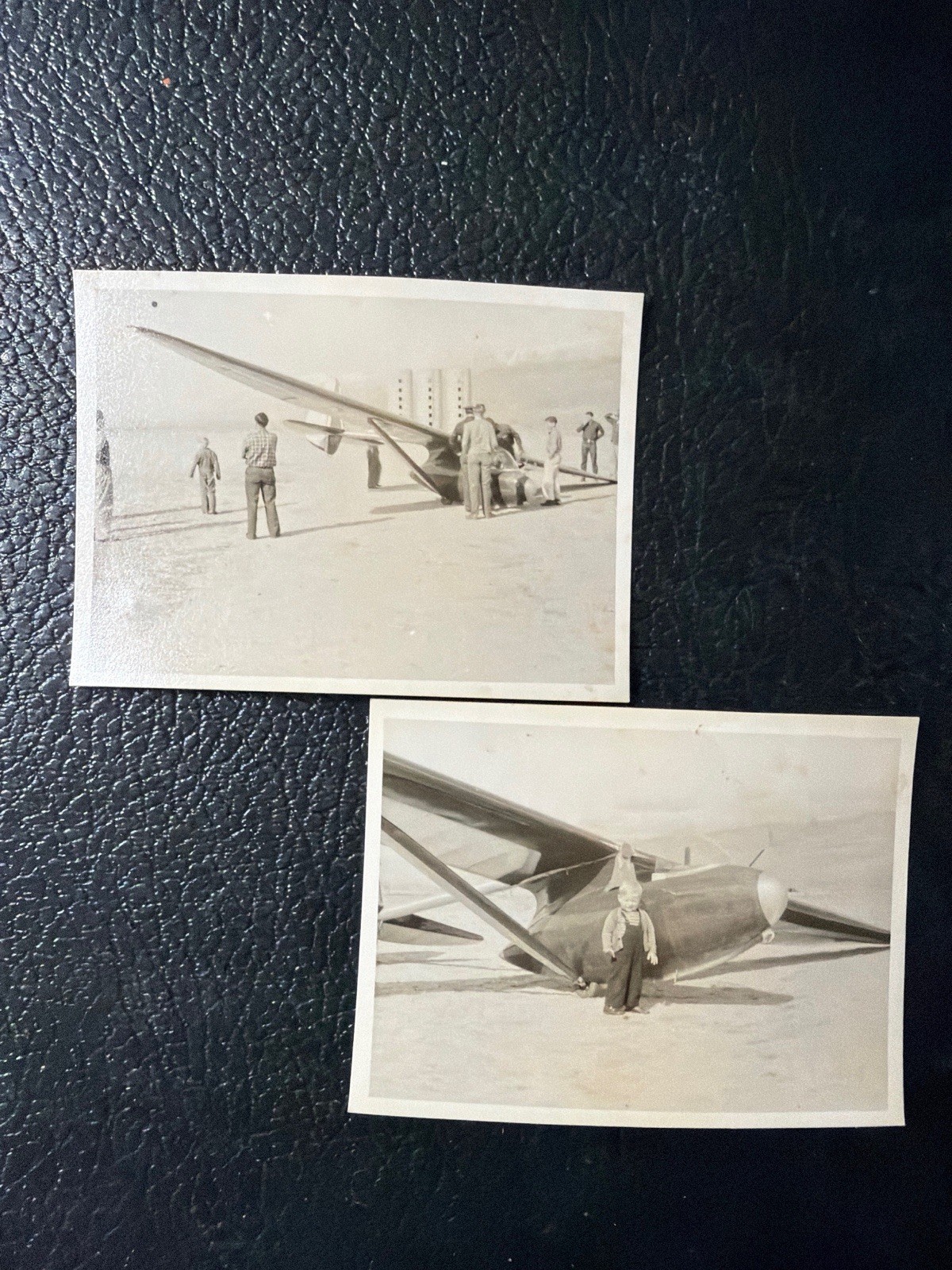 Lot 2 Vintage 1930s-1940s Bowlus Baby Albatross Glider Sailplane Photos