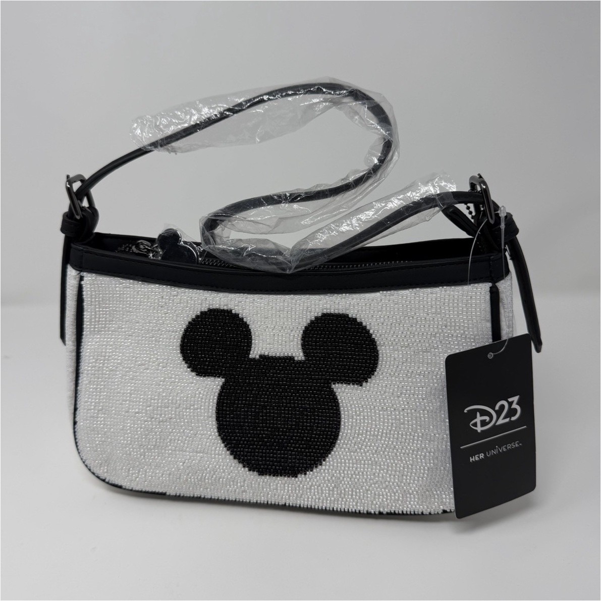 Her Universe D23 Disney Mickey Mouse Small White Beaded Shoulder Bag Purse