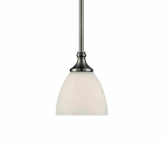 Savoy House Winston 1-Light Satin Nickel Pendant w/Frosted Glass Shade