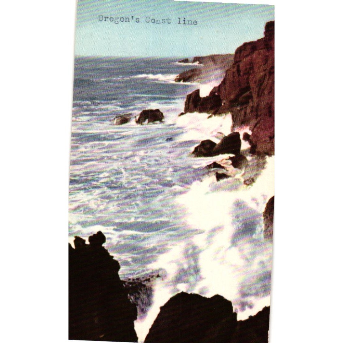 Vintage 1939 Union Oil Company Oregon Coast Line Postcard No 34 76 Gasoline PNW