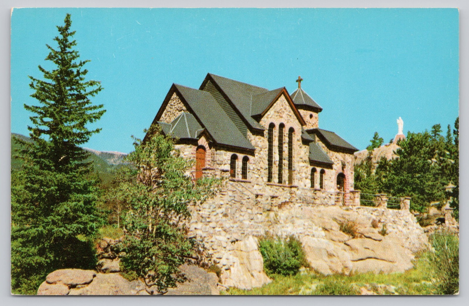 St Malo\'s Chapel Church on the Rock Boulder Colorado Unposted Chrome Postcard
