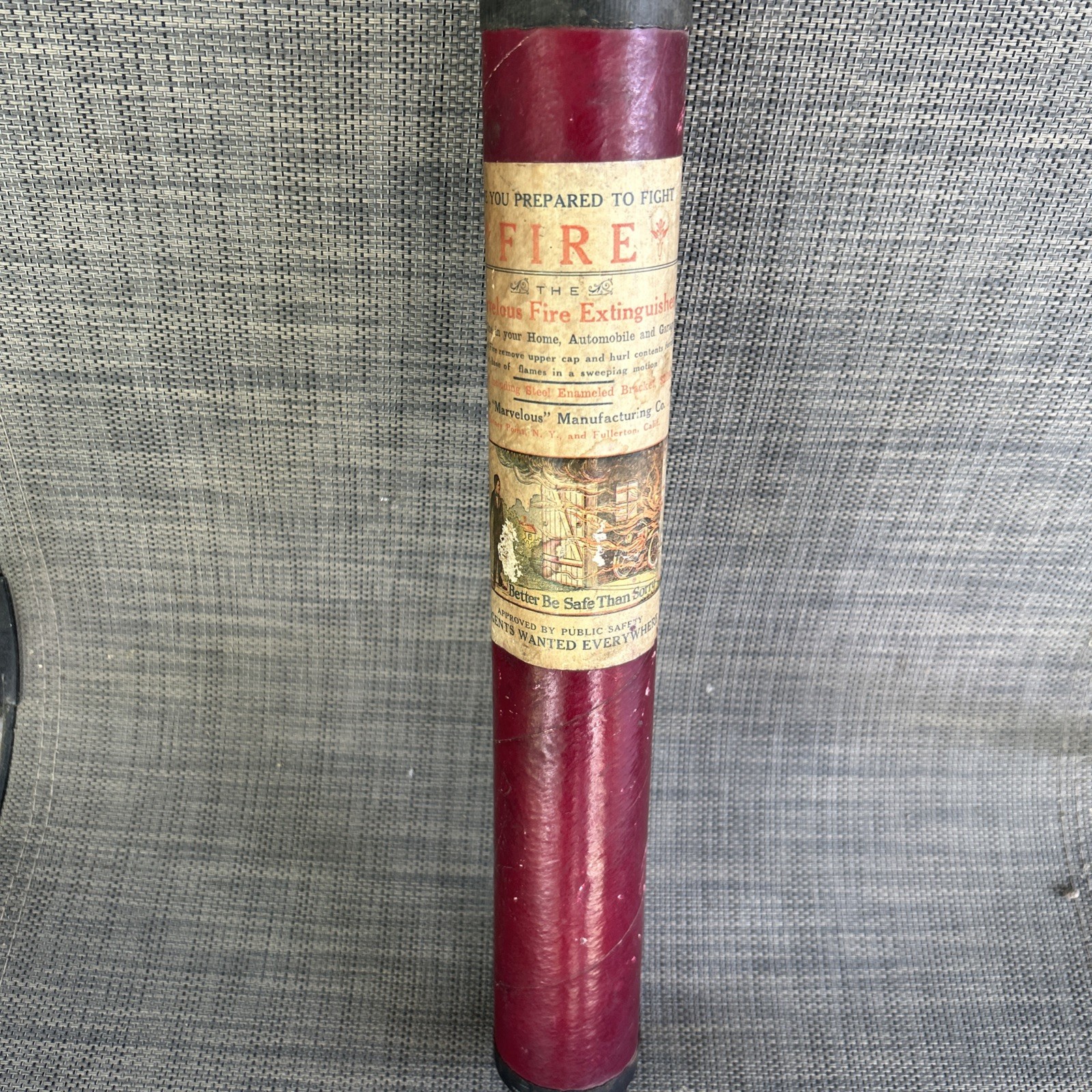 Early 1900\'S ANTIQUE MARVELOUS FIRE EXTINGUISHER NEVER USED CONDITION