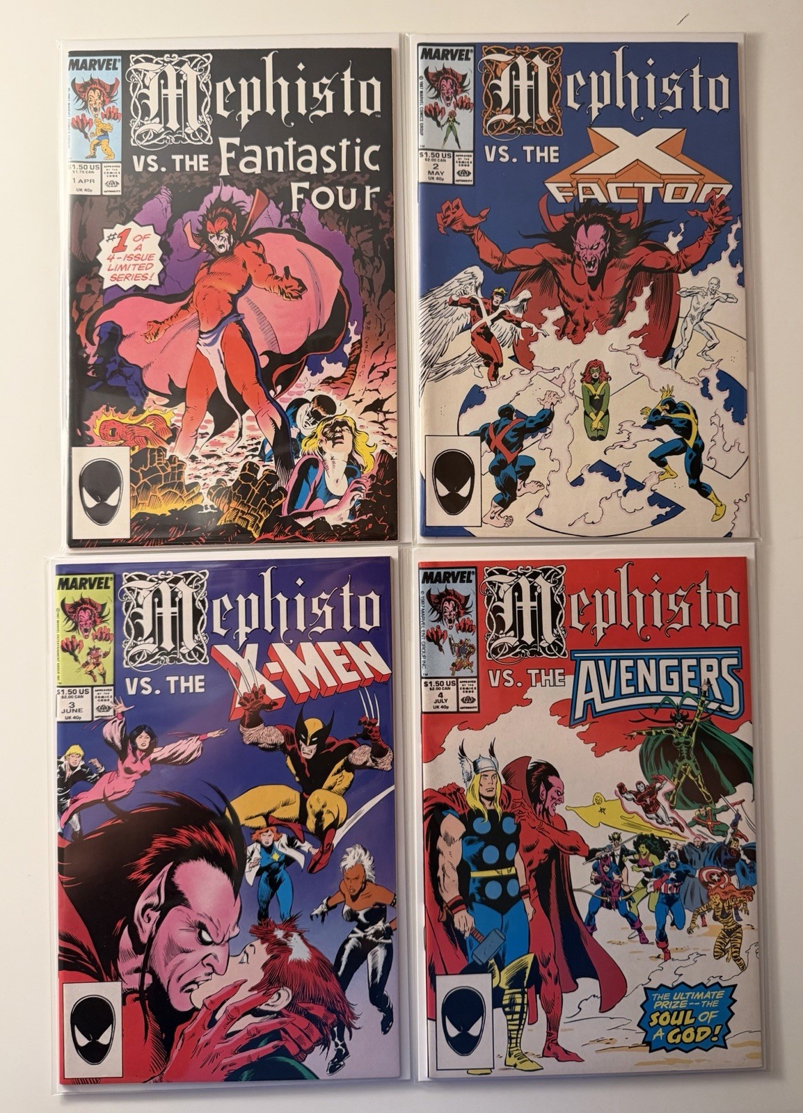 Mephisto Vs #1-4 Complete Set  (Marvel Comics) VF Fantastic 4 Avengers X-Factor