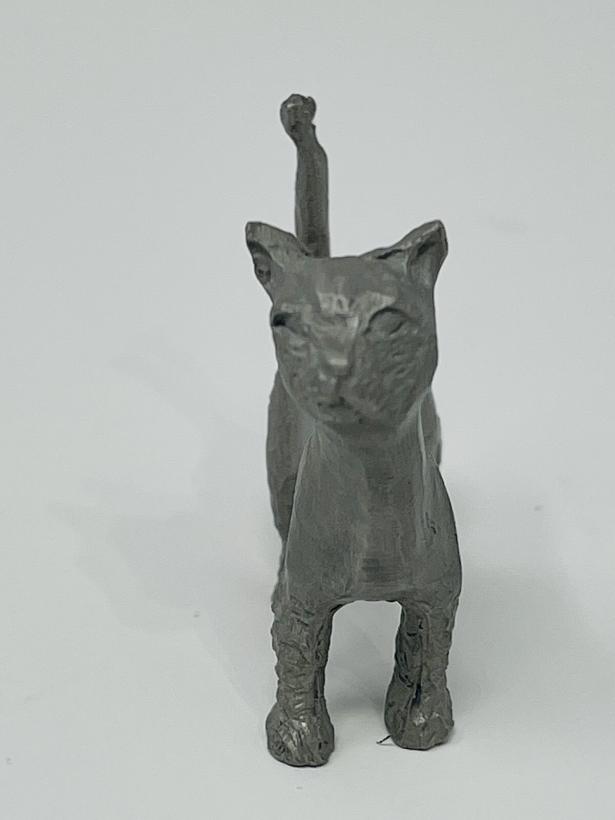 Vintage Pewter Kitty Cat Kitten Figurine Marked 1-1/2\
