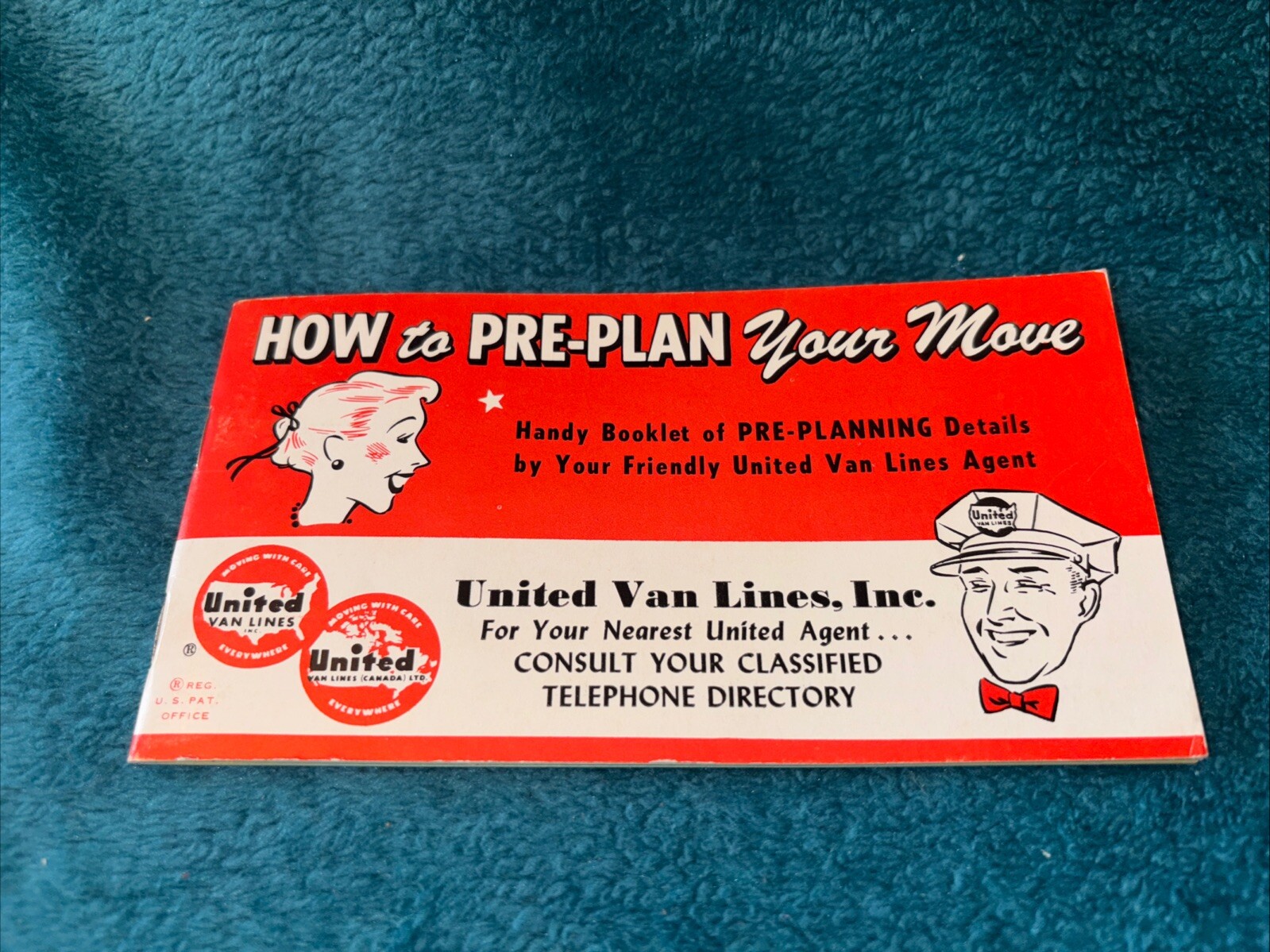 Vintage UNITED VAN LINES How To Pre Plan Your Move Handy Booklet Box Labels #WW