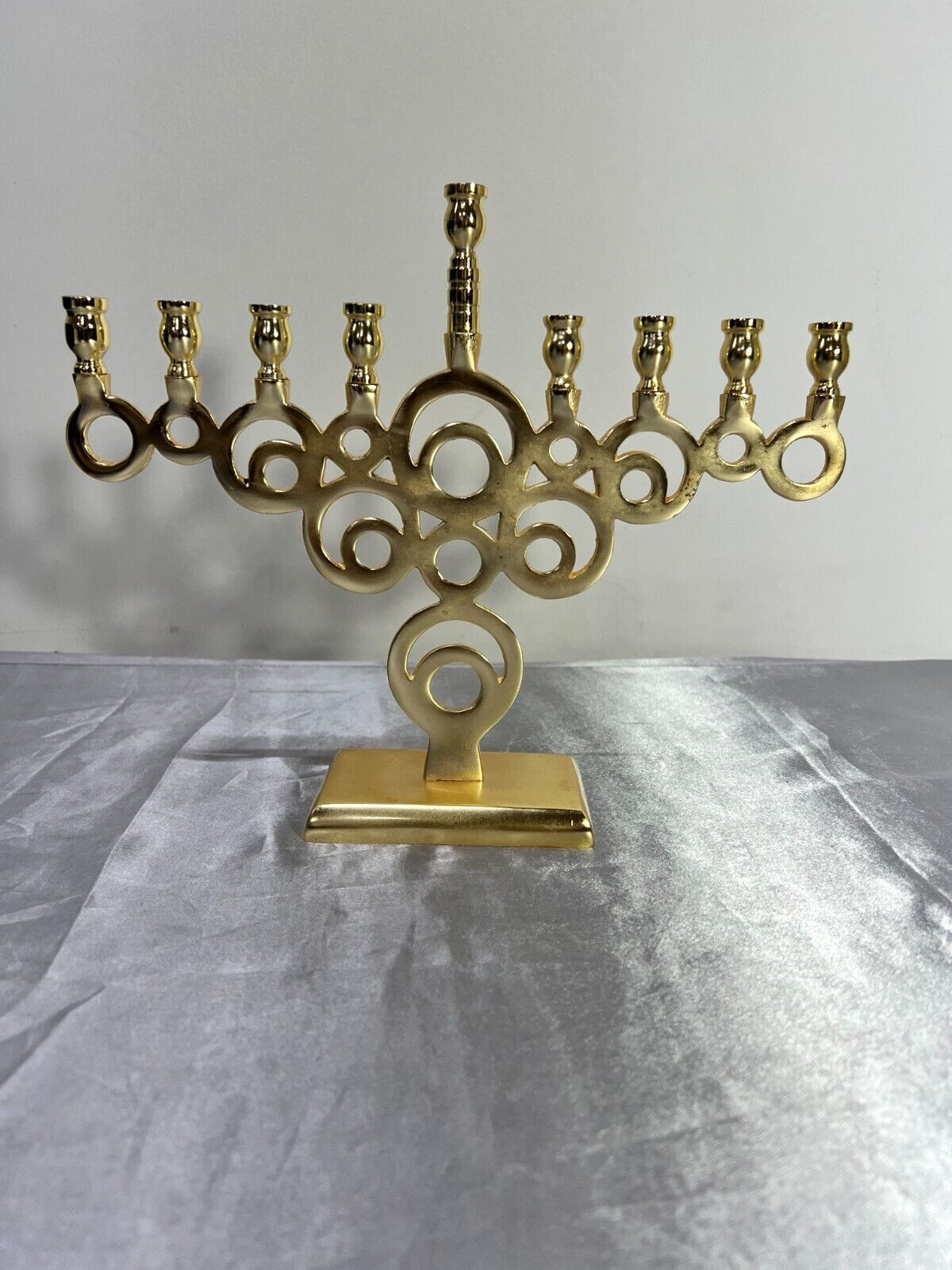 Vintage Hanukkah handmade candle holder | Menorah 9.4 inch / 24 cm tall