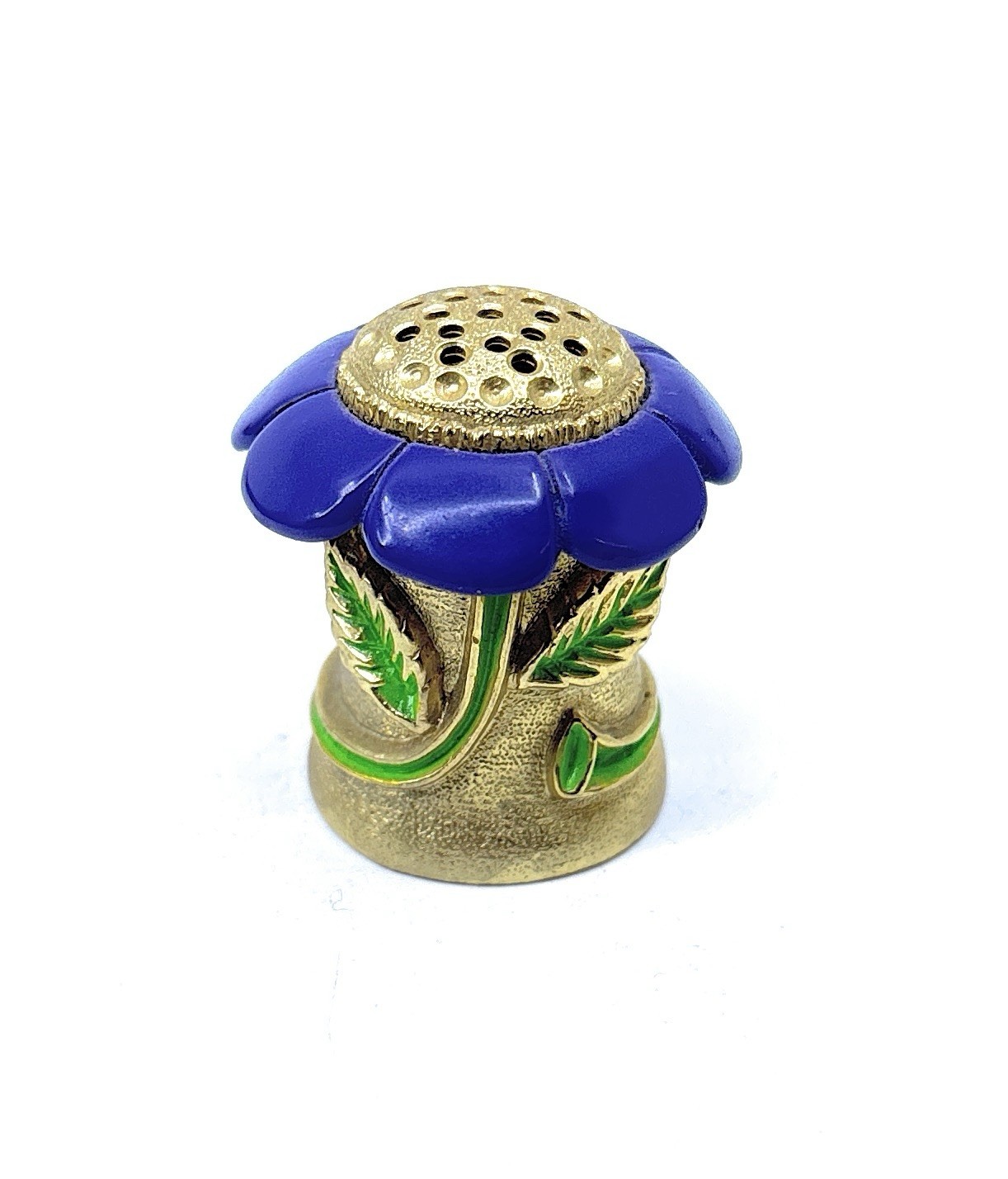 Vintage G&J Martin Pewter Flower THIMBLE 1987 USA Removable Top - Rare