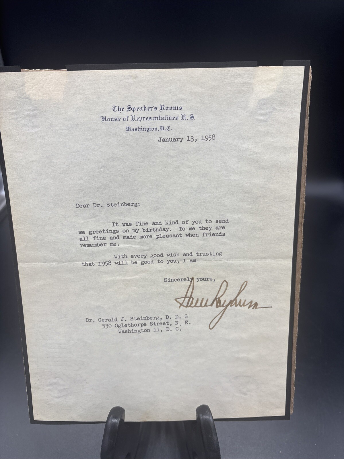 Antique SAM RAYBURN (1882-1961) House of Representatives-Autographed Letter-*253